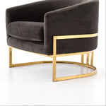 Corbin Accent Chair Bella Smoke Satin Brass