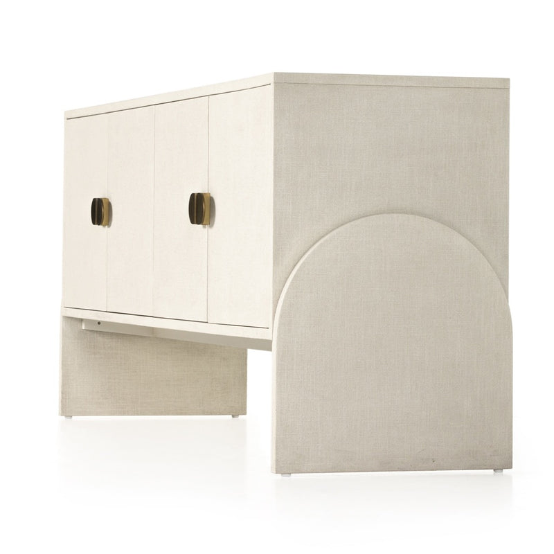 Cressida Sideboard Ivory Painted Linen Angled View 229274-001
