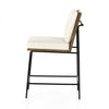 Crete Counter Stool - Savile Flax side view black iron frame