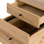 Eaton Filing Cabinet Light Oak Resin Open Drawers Detail