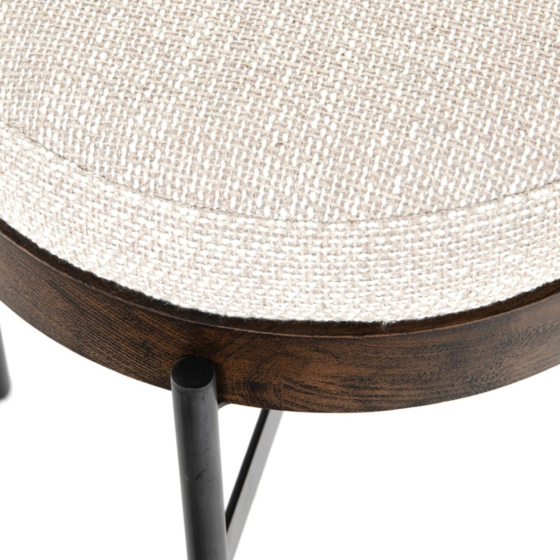 Four Hands Edwyn Small Ottoman Gibson Wheat Beech Wood Detail