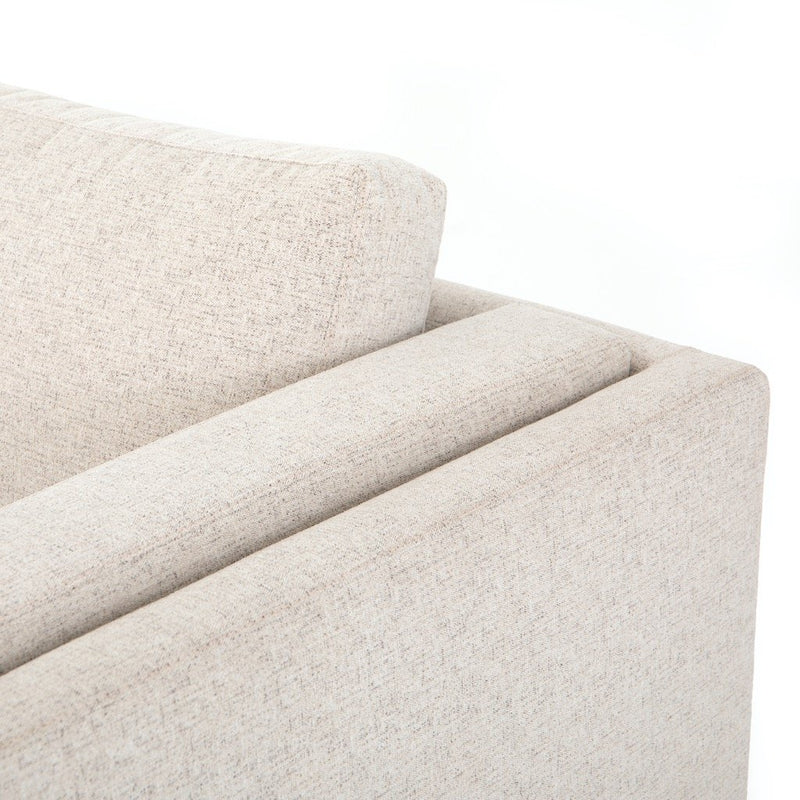 Elijah 92" Sofa Clancy Beige Performance Fabric Top Corner View