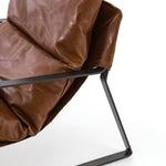 sling style accent chair leather