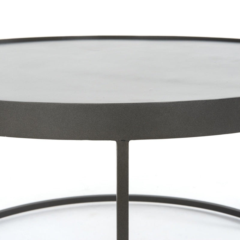 Evelyn Round Nesting Coffee Table Iron Edge