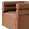 Four Hands Evie Swivel Chair Palermo Cognac Top Grain Leather Armrest