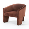 Modern Accent Chair Burnt Auburn Velvet