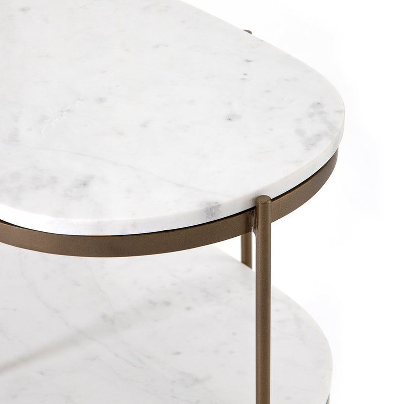 Felix Oval Marble Nightstand IMAR-259 Shelf Detail