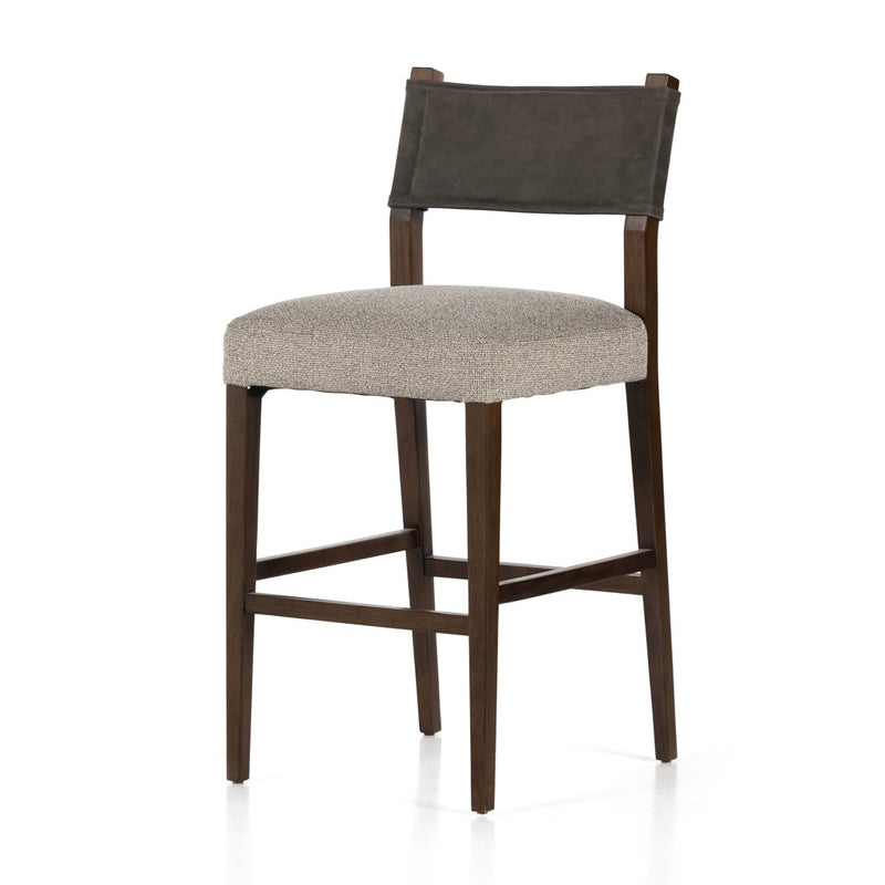 Ferris Bar Stool Nubuck Charcoal Angled View 227893-005
