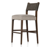 Ferris Bar Stool Nubuck Charcoal Angled View Four Hands