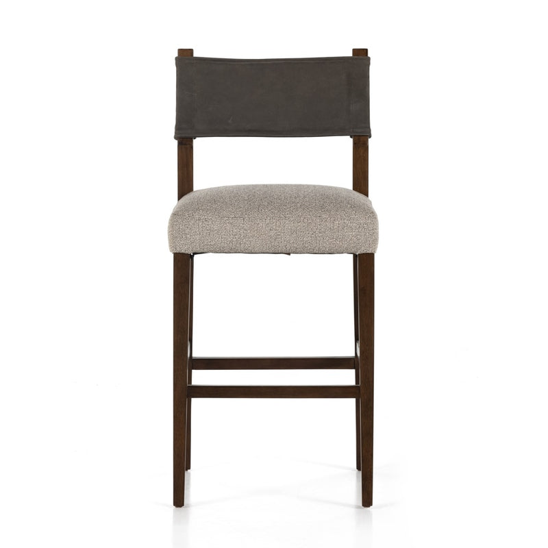 Ferris Bar Stool Nubuck Charcoal Front View 227893-005
