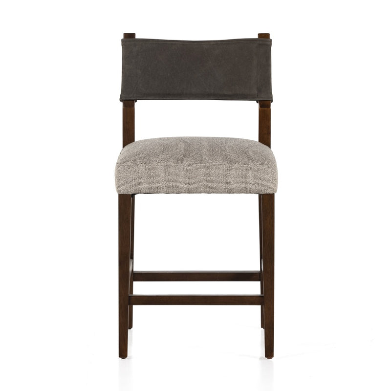 Ferris Counter Stool Nubuck Charcoal Front View 227893-006
