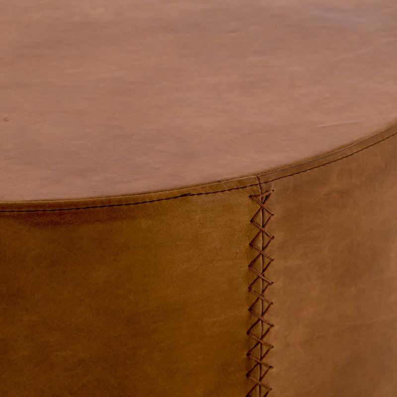 Flint Bunching Table - Hand Stitched Leather Detail