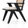 Flora Dining Chair - Contrasting Matt Black and Natural Cane