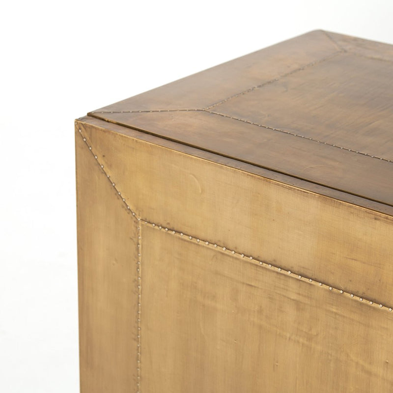 Corner Detail Freda Aged Brass Sideboard