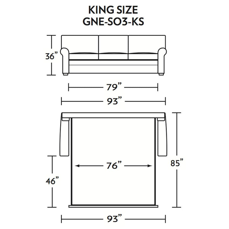 Gaines King Size Comfort Sleeper Sofa