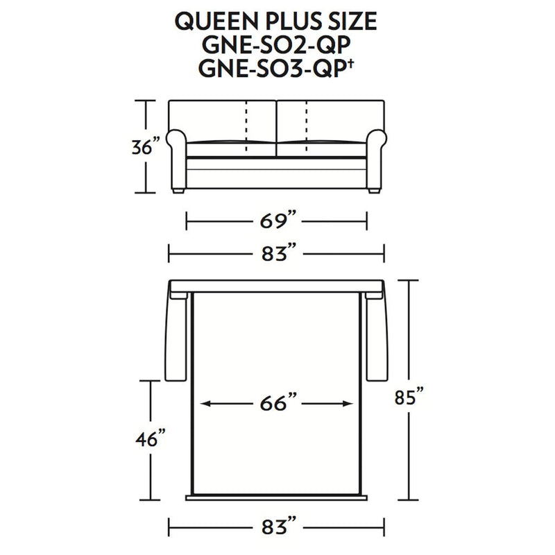 Gaines Queen Plus Size Comfort Sleeper Sofa