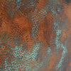 Verdegris Patina Detail of Hammered Copper Tabletop - Capsule Shape - Verde Medley Patina