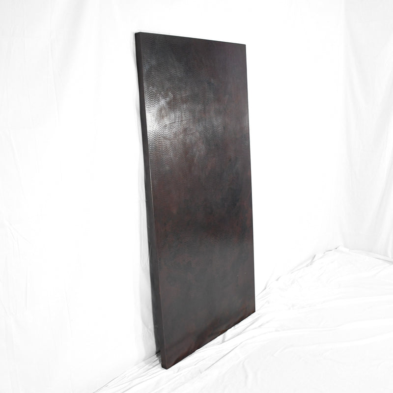 Alternate Profile View of Copper Tabletop - Dark Brown Copper - Hammered Texture - Artesanos