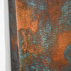 Edge Detail of Hammered Copper Rectangle Tabletop - Verdegris Patina - Artesanos