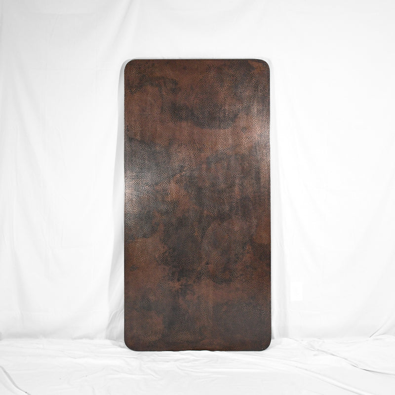 Rectangle Copper Tabletop - Hammered Texture & Dark Shiny Finish - Artesanos