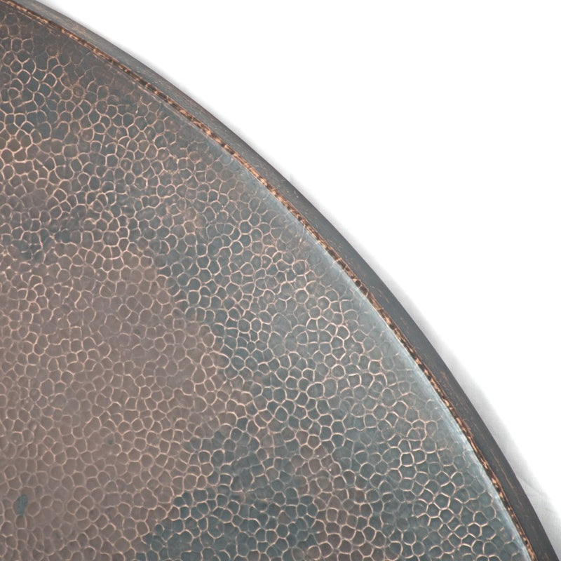 Hammered Copper Round Tabletop - Dark Brown Sanded