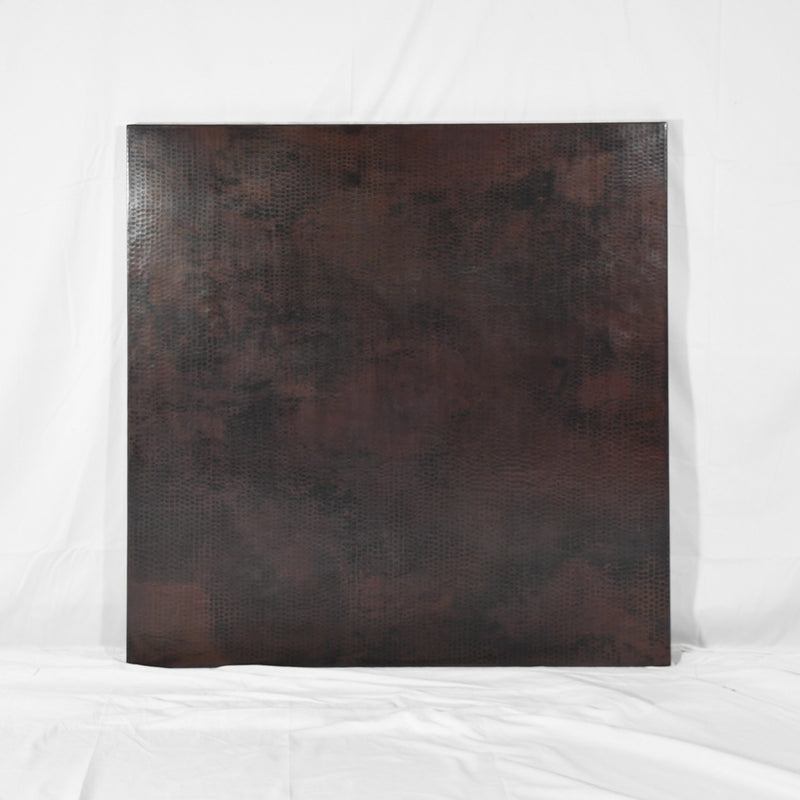 Square Copper Tabletop - Dark Copper Finish with Hammered Texture - Artesanos