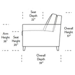 Harris Comfort Sleeper Sofa Side Dimensions