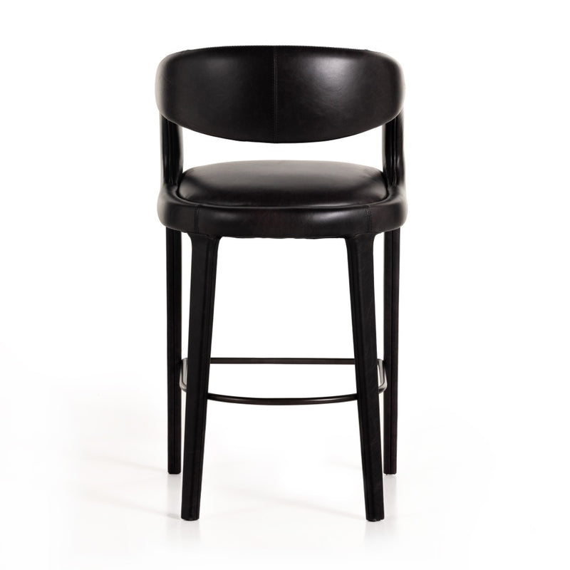 Four Hands Hawkins Bar Stool Sonoma Black Back View