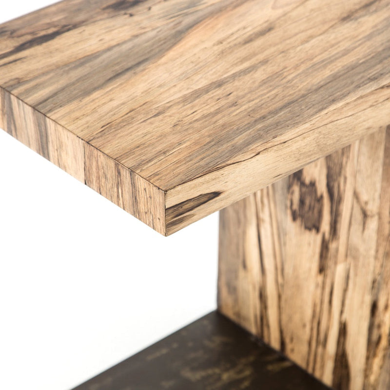 Hudson C Table Spalted Primavera Veneer Top View UWES-111
