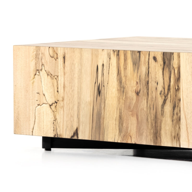 Hudson Rectangle Coffee Table Spalted Primavera Black MDF Base 227798-002
