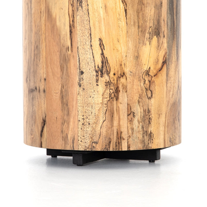 Hudson Round End Table Spalted Primavera Pine Base UWES-201
