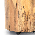 Four Hands Hudson Round End Table Spalted Primavera Base Detail