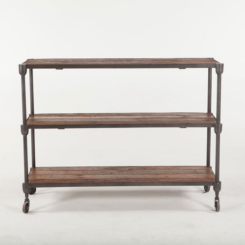 Industrial Teak Console Table - Artesanos Design front view