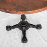 large copper restaurant table