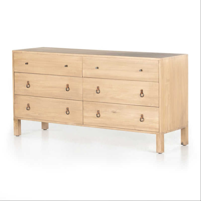 Isador 6 Drawer Dresser - Dry Wash Poplar angled view