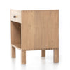 Isador Nightstand dry wash poplar angled view