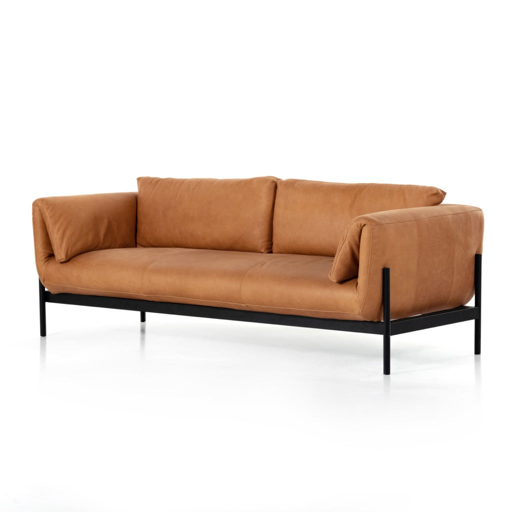 Jenkins Sofa Heritage Camel angled view