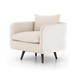 Kaya Swivel Chair Savile Flax Angled View Four Hands