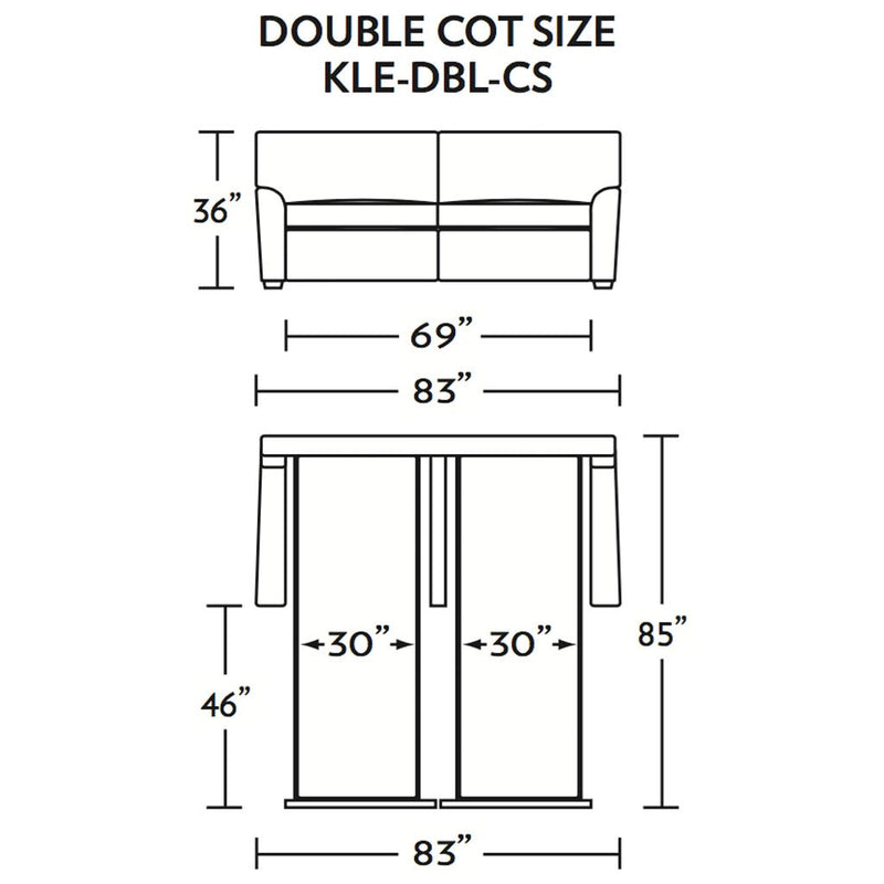 Klein Double Cot Size Sleeper Sofa