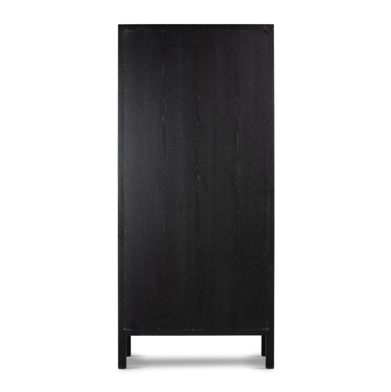 Laker Cabinet Black Oak Back View Four Hands