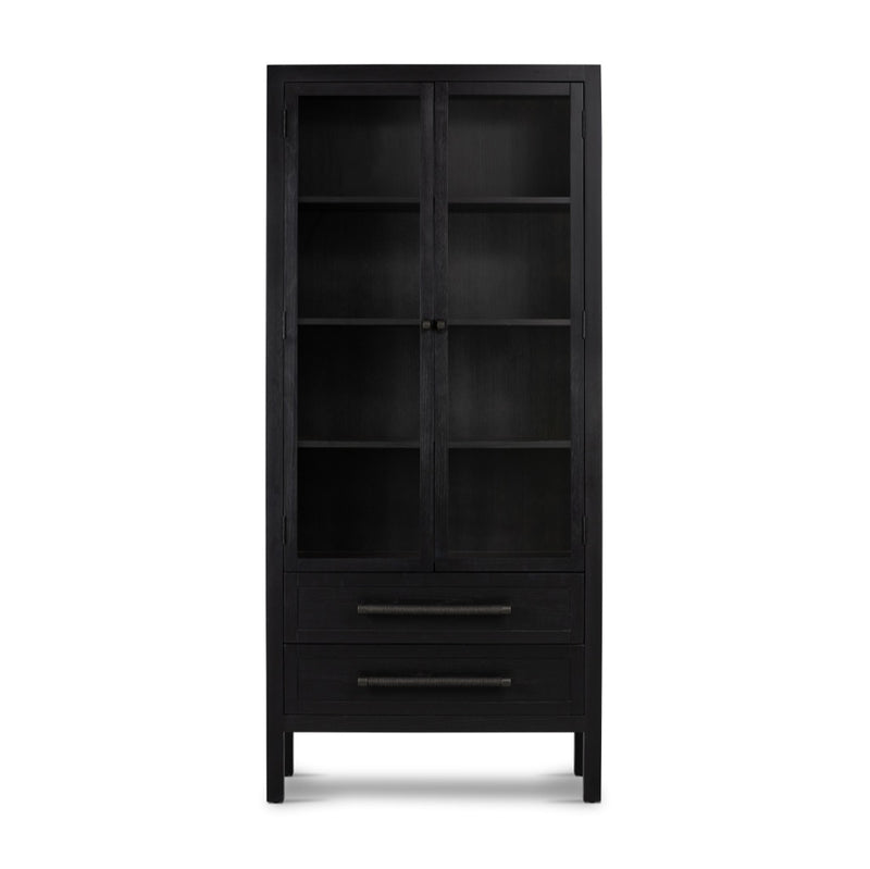 Four Hands Laker Cabinet Black Oak Front View