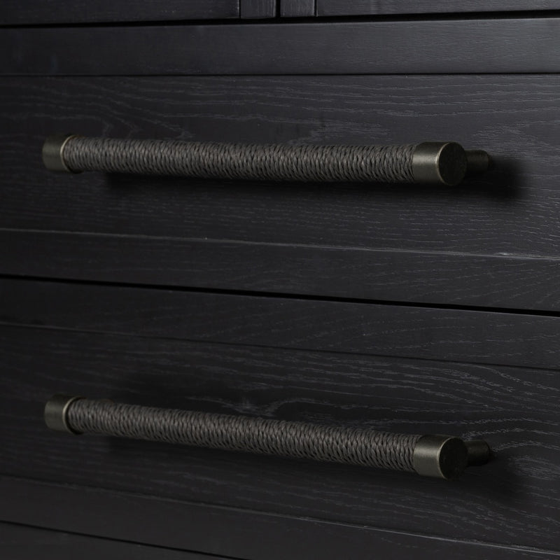 Laker Cabinet Black Paper Cord Handles Four Hands