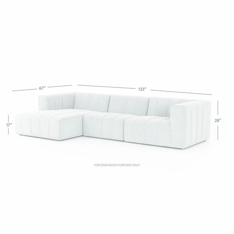 Langham Three Piece Sectional Sofa with Chaise CGRY-001-320-S5