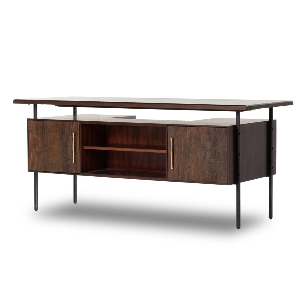 Lauren Desk Warm Brown Acacia Angled View VBNA-DK815
