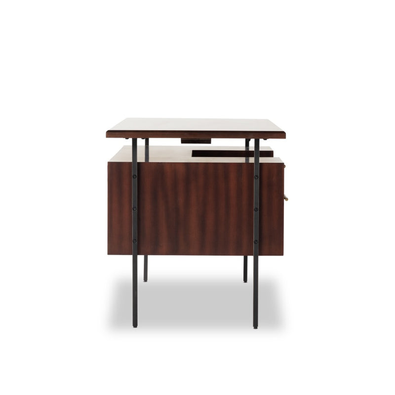 Lauren Desk Warm Brown Acacia Side View VBNA-DK815
