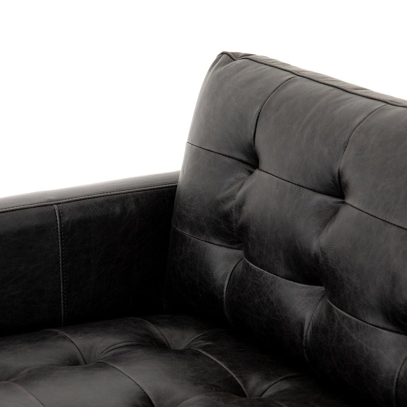 Four Hands Lexi Black Leather Sofa CDY06-679