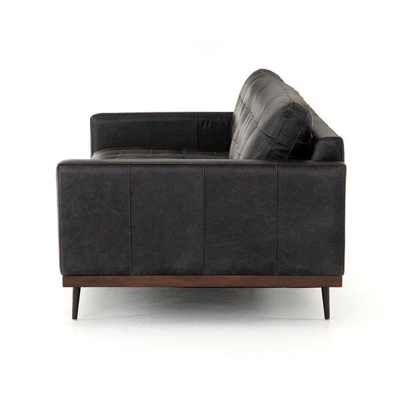 Four Hands Lexi Black Leather Sofa CDY06-679