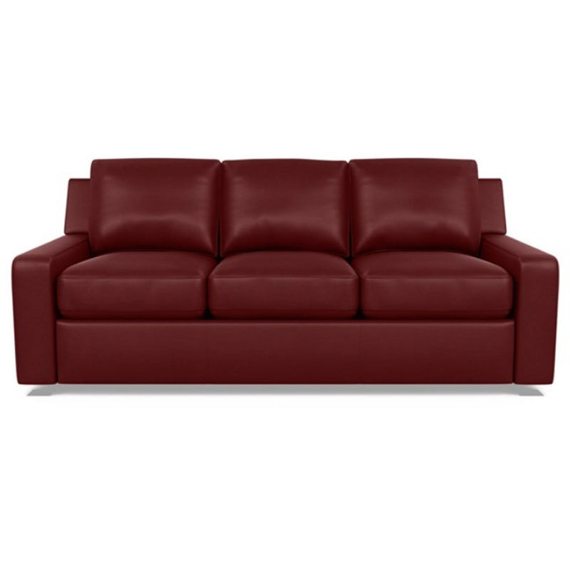 American Leather Lisben Leather Sofa in Capri Poppy