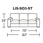 Liseben Three Seat Leather Sofa Measurements