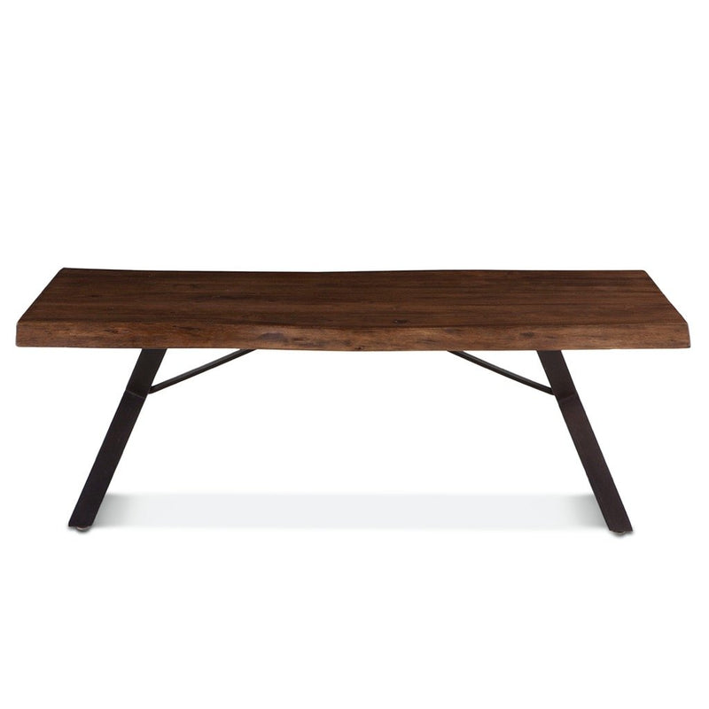 London Loft Live Edge Wood Slab Coffee Table front view